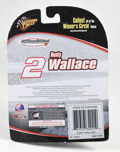 Rusty Wallace #2 Mobil 1 Clean 7500 White 2005 Winner's Circle 1/64 Diecast - Picture 3 of 3