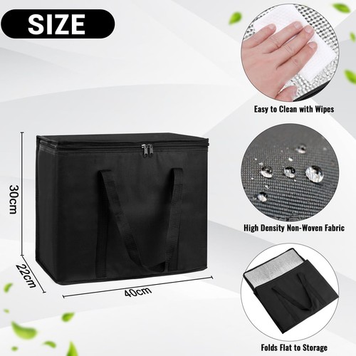 Insulated Reusable Grocery Bags, Large Insulated Cooler, Collapsible Food Del... - Picture 4 of 7
