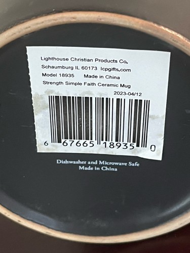 Tasse Leuchtturm Christian Products Stärke Joshua 1:9 schwarz matt - Bild 6 von 6