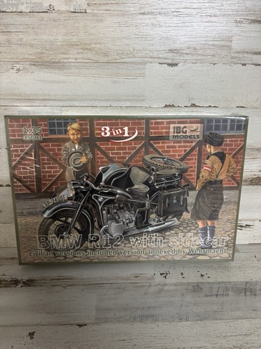 IBG Models 1:35 BMW R12 Motorrad mit Beiwagen 3in1 WWII Model Kit Neu Sealed - Bild 1 von 5