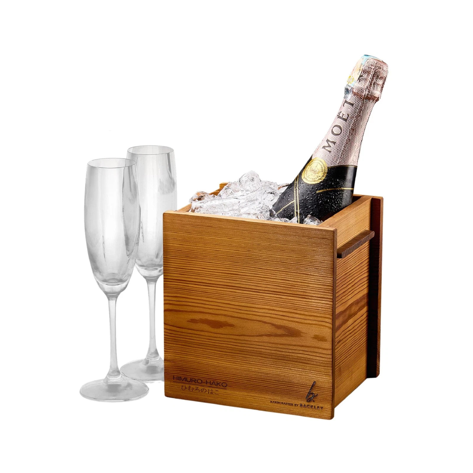 Wooden Ice Bucket for Parties – Insulated Beer & Champagne Cooler, No Condens...