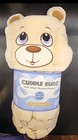 Cuddle Budz Kids Velvet Hooded Blanket -Brown Bear - 40 x 47.5 in - NEW