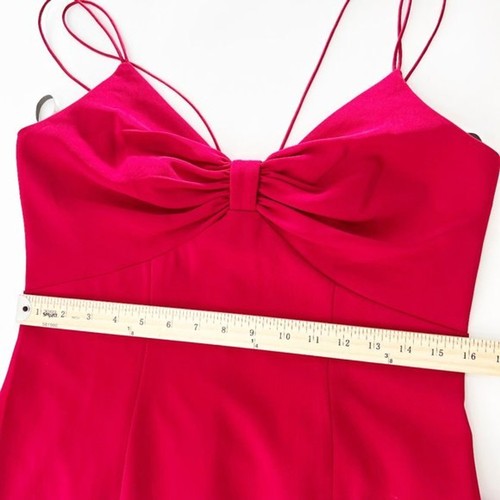 ML MONIQUE LHUILLIER Spaghetti Strap High Low Gown Red Size 10 NWT - Picture 11 of 13