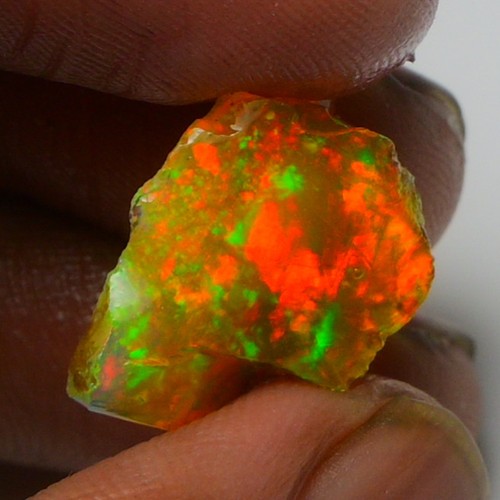 Schwarzopal grob 5,45 Karat, geräucherter äthiopischer Welo Opal grob, Feueropal roh - Bild 8 von 8