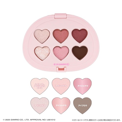Sanrio My Melody Multi-Palette 6 Colors Cassis Pink SHOBIDO Limited Japan NEW - Picture 4 of 8