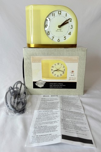 WESTCLOX 43000 Yellow Big Ben Moon Beam Clock Retro AS IS ALARM w Original Box