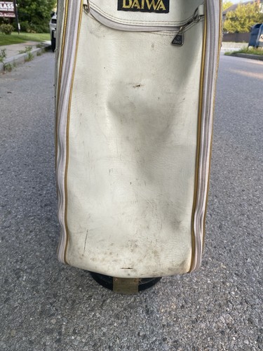 Vintage Team Daiwa 6 Way Golf Bag Black White Gold With cover - Picture 6 of 7