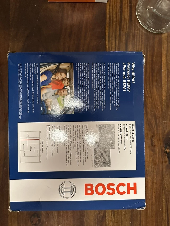 Filtro de aire de cabina Bosch 6035C HEPA para Audi Q7 Porsche Cayenne Volkswagen Touareg Foto 3 de 3