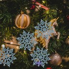 12 Pcs Schneeflies Deko Weihnachtsschneeflake Schneeflockenschmuck