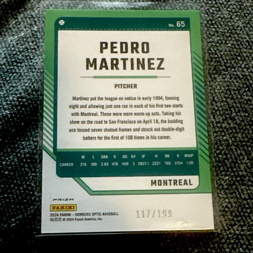 2024 Donruss Optic Orange Prizm #65 Pedro Martinez #D / 199 - Picture 2 of 5