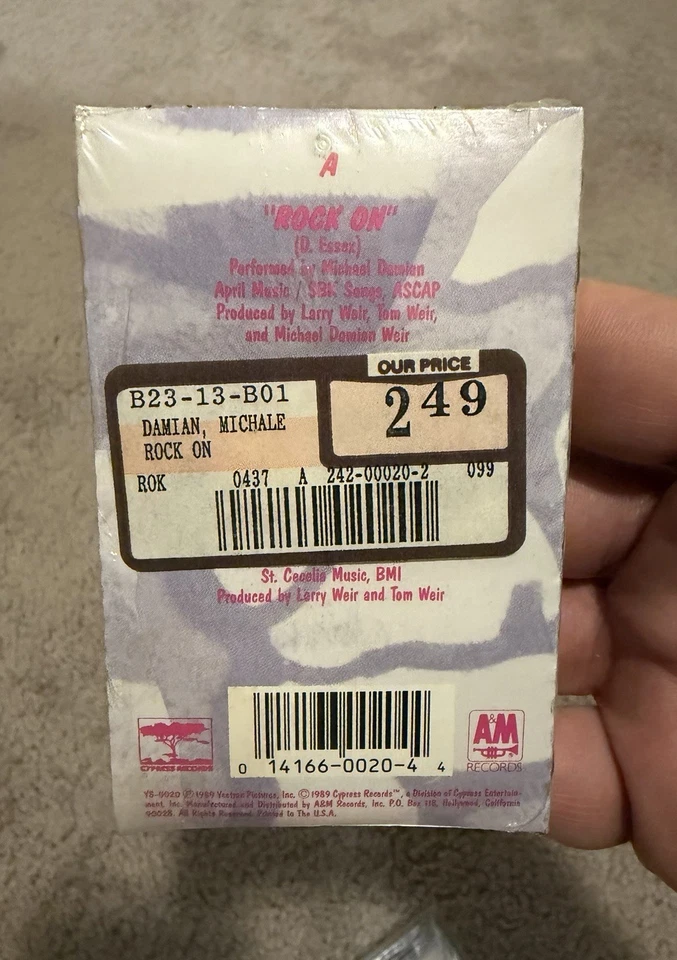 Michael Damian - Rock On - 1989 - A&M - Sealed Cassette Single - Image 2 of 4