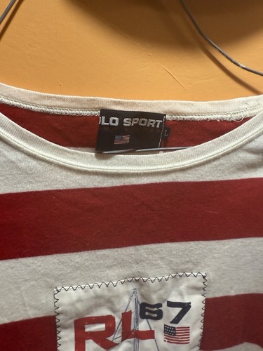 Vintage Polo Sport Rl 67 Streifen Stretch Shirt Gr. L selten schön - Bild 3 von 4