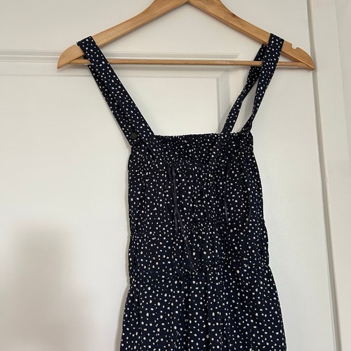 J. Crew Stufen Maxikleid wandelbare Träger gepunktet Damen Small Blue Coastal - Bild 9 von 9