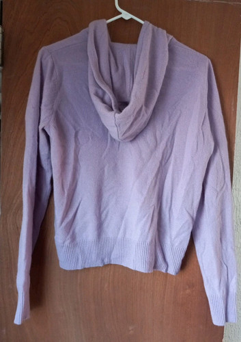 The Cashmere Project 100% Cashmere Lavender Solid Zip Hoodie Size L - Picture 7 of 7