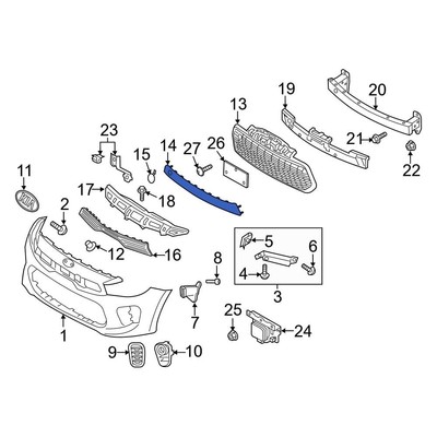 For Kia Rio 2018-2020 Kia 86562H9000 Front Bumper Trim
