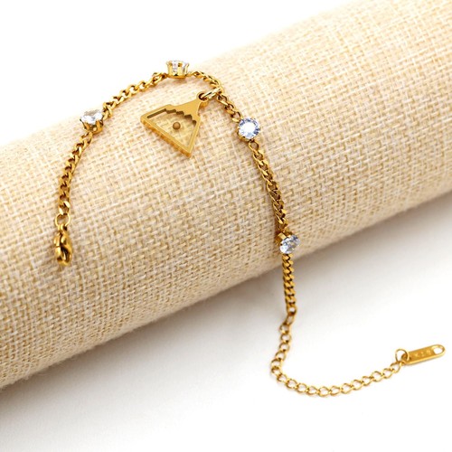 Elegante Senfkörner Edelstahl Zirkonia Gebirgskette Gliederkette Br - Bild 5 von 7