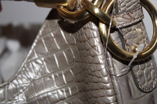 BRAHMIN Carmela Melbourne Hobo Schultertasche Kroko-Prägung Honig Karamell Gold - Bild 8 von 23