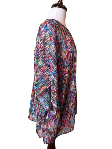 Ali Miles Tunic Top Size PXL Multicolor Art To Wear Oversized Lagenlook  - Picture 3 of 7