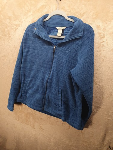 Orvis Passport Authentic Large Blue Full Zip Fleece Jacket - Picture 3 of 11