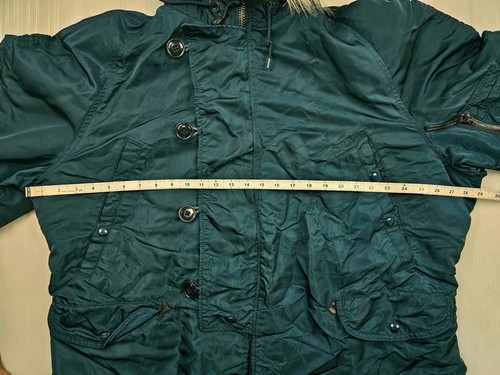 *HOT VTG USA Men's ALPHA INDUSTRIES @ N-3B MILITARY PARKA COLD HOOD TEAL Coat L - Picture 14 of 17