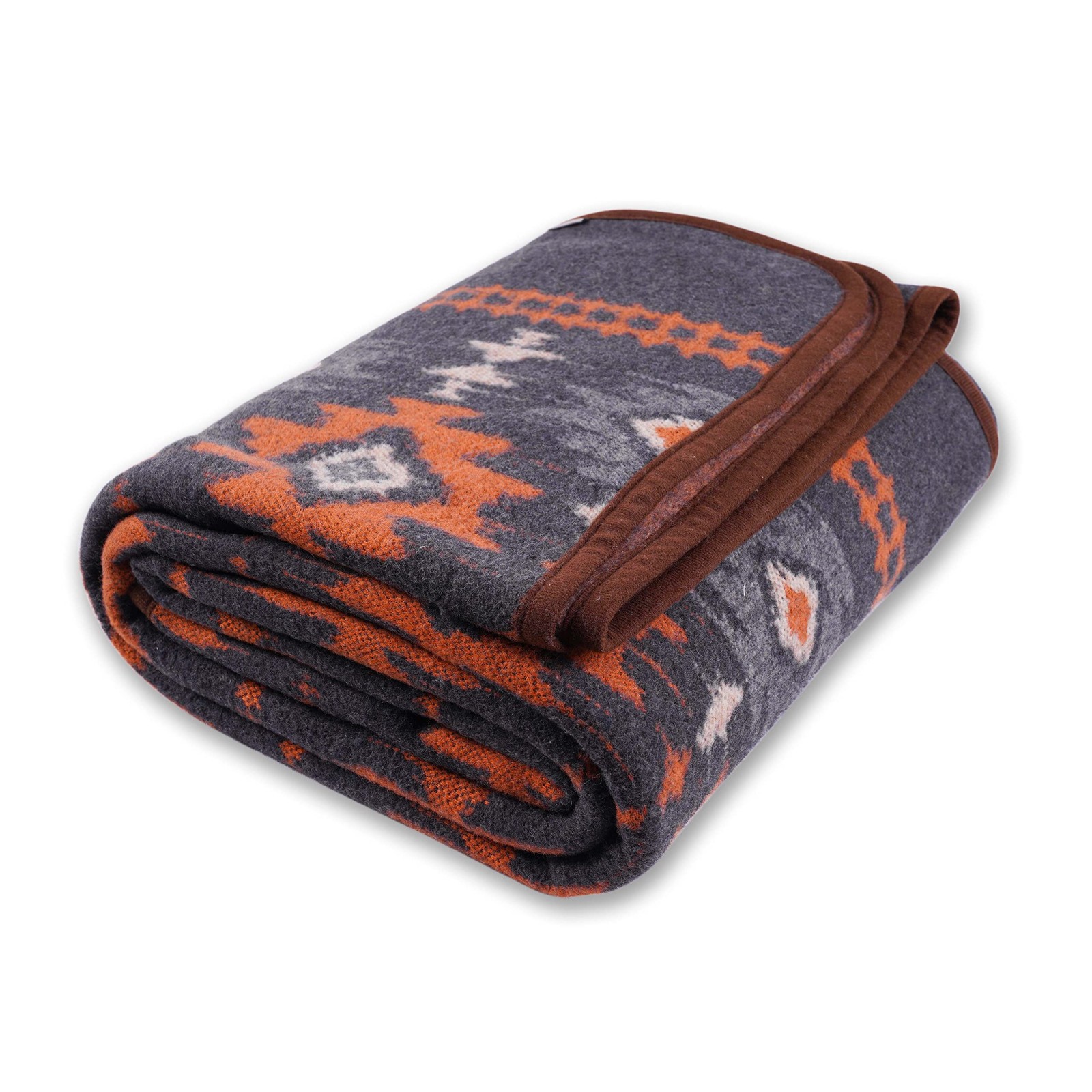 ACUSHLA Merino Wool Camp Blanket - Warm, Thick, Washable, 79x63 inches, Brown