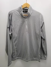 North Face 1/4 Zip Shirt Mens L Gray Mock Neck Stretch Base Layer Stryker