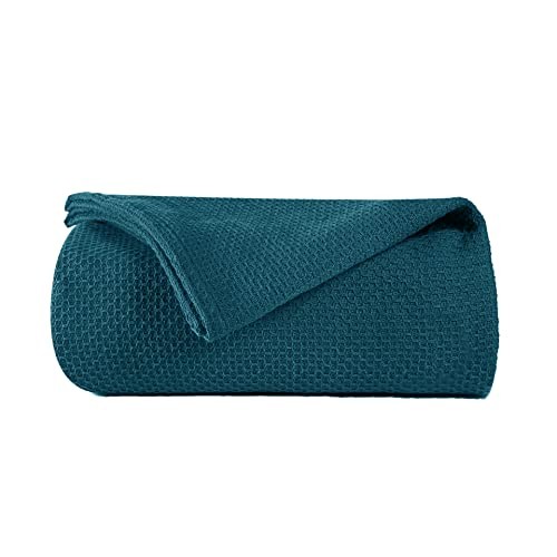 BOUTIQUO 100% Cotton Bed Blanket, Breathable Thermal Blanket Full - Queen Size,
