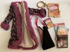My Scene Barbie Doll Goes Hollywood Purple & Black Coat Wrap Accessories Lot