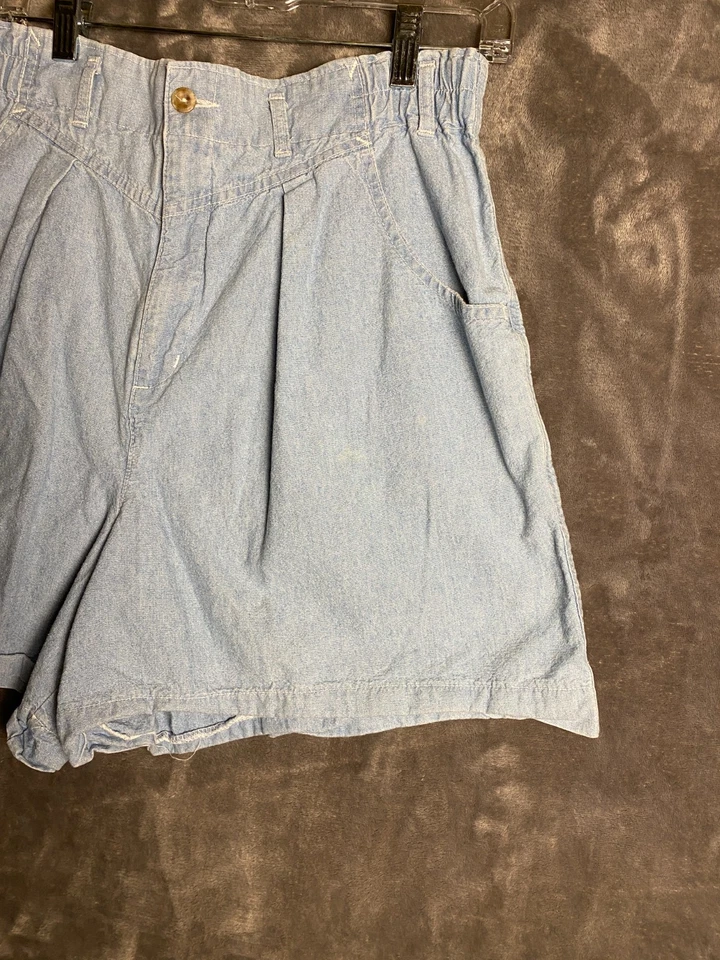 Pantalones Cortos Dockers De Colección Años 90 Para Mujer 12 Plisados Azul Y2K Tiro Alto Mamá Cortos (B15) Foto 4 de 4