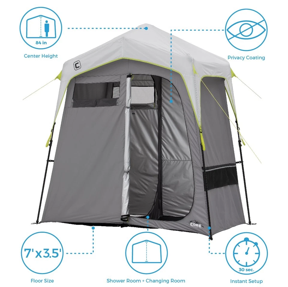 Tienda de ducha utilitaria instantánea para camping con cambiador de privacidad Foto 2 de 4