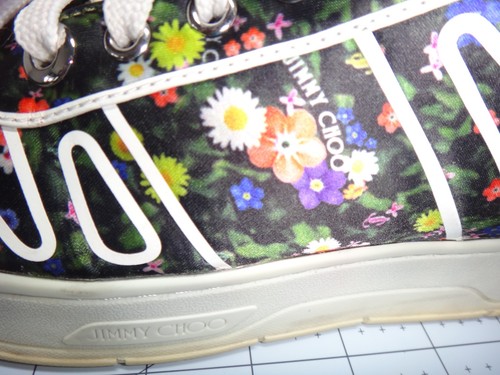 NIB Jimmy Choo Hawaii Floral Ditsy Print Low Top Sneakers Size 37.5 - Picture 13 of 13