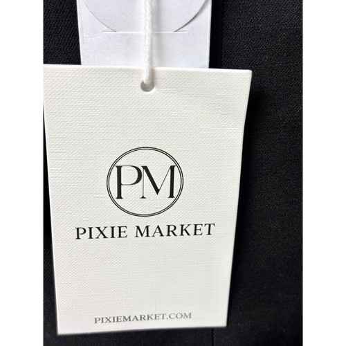 NWT Pixie Market Strapless V-Neck Flap Pocket Button-Up Vest Black Womens Size M - Picture 4 of 6