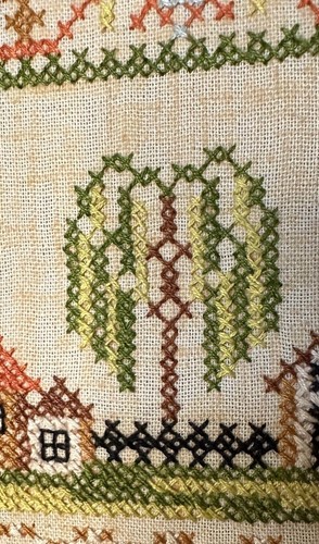 Vintage 50s Cross Stitch Needlepoint Alphabet Sampler Completed Needles N Hoops - Picture 7 of 15