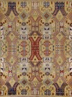 Geometric Kazak Oriental Area Rug 8x10 Gold Hand-knotted Wool for Living Room