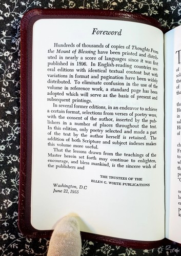Gedanken vom Berg des Segens, Ellen G White 1956 Pacific Press Leder - Bild 10 von 22