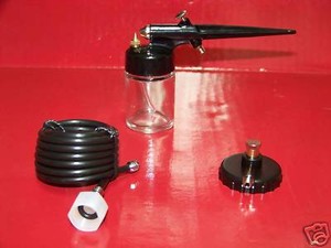 Mini-Air-Brush-Airbrush-Spray-Gun-Sprayer-Painting-Kit-Hobby-w-air-hose-adapter