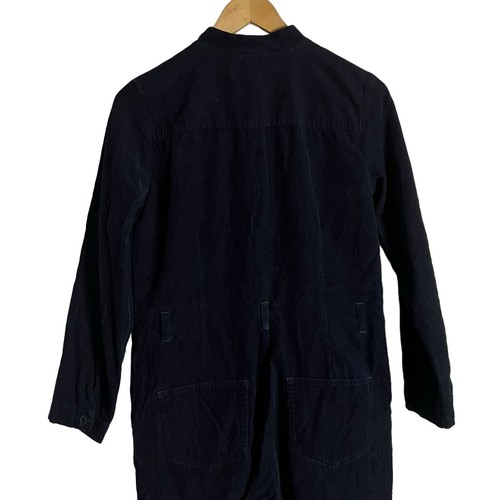 A.P.C. Justine Navy Blue Corduroy Long Sleeve Button Front Jumpsuit Size S - Picture 10 of 14