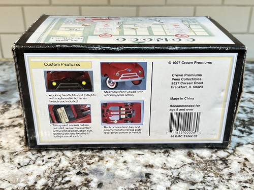 CONOCO Pedal Car Tanker Bank Red / White 1/6 Scale- EMC - New In Box - Picture 9 of 11