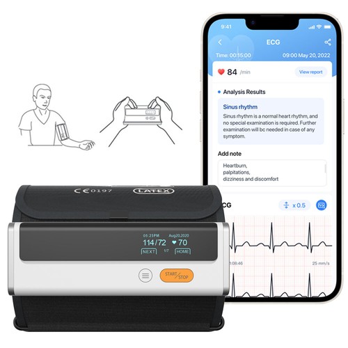 Wellue Bluetooth Blood Pressure Monitor Upper arm with AI ECG Function free App