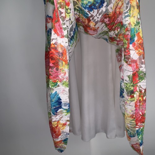 City Studio Damen Plus Floral Fit & Flare Spitzenkleid weiß Übergröße 18 - Bild 4 von 9