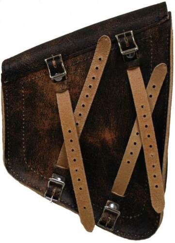 HARLEY SOFTAIL RIGID SOLO LEFT SIDE SADDLEBAG BAG BROWN LAROSA - Picture 2 of 3