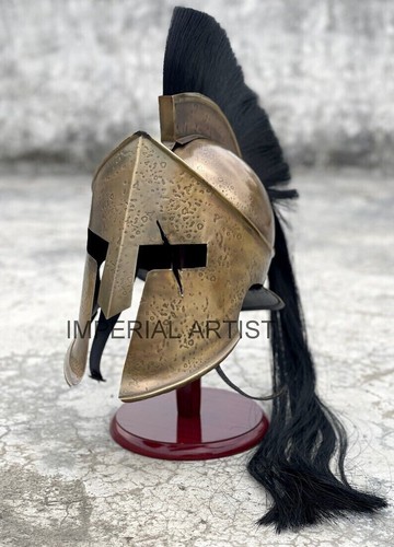 Antique 300 Movie Spartan King Leonidas Medieval Original Helmet Greek Worrier - Picture 8 of 8