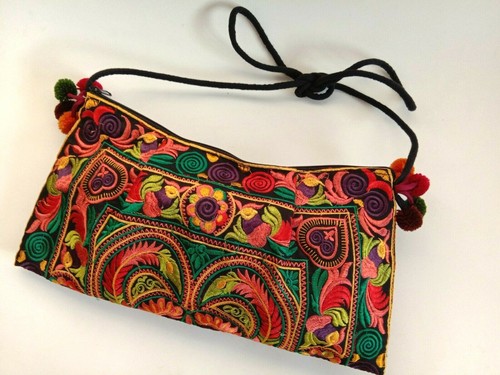 Shoulder Bag Women Vintage Purse Thai Hmong Embroidered Boho Hippie Handbag Gift - Picture 25 of 44