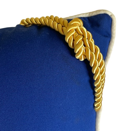 Lot of 2 Nautical Throw Pillows Blue Ship Wheel & Red Anchor 19" Large Square - Picture 4 of 14