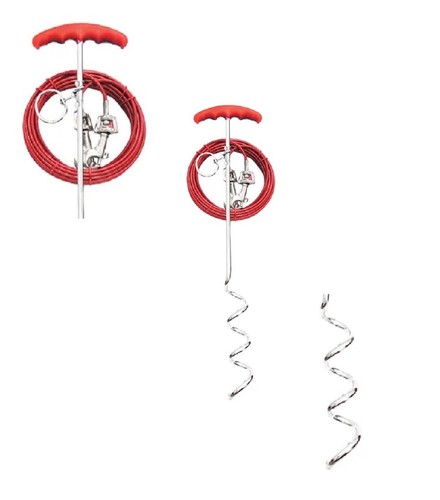 Dog Tie Down Ground Stakes and Cable Leads Durable Heavy Duty Outdoor Control - Picture 108 of 130