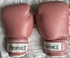  ProForce Leatherette Boxing Gloves – Pink w/White Palm - 12 oz