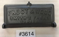 Frost & Wood Smith’s Falls Canada Cast Iron Drawn Mower Toolbox Lid No. 1241
