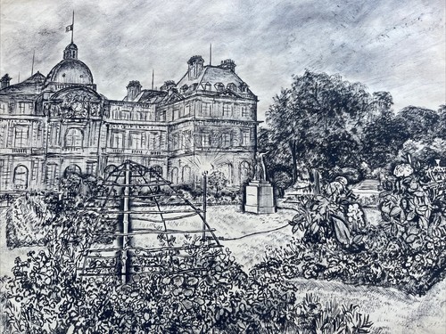 ANTIQUE Drawing 1929 LISTED JO CAIN PAINTED ONSITE EUROPE TRAVELS Architecture - Picture 2 of 17