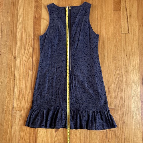 Juicy Couture Mini Dress Womens 8 Navy Blue Sleeveless Eyelet Embroidered Y2K - Picture 5 of 8