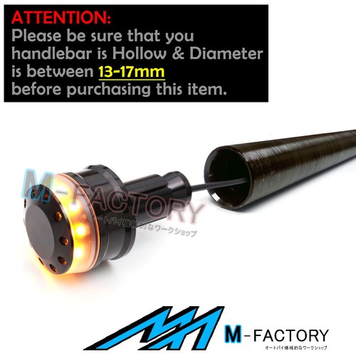 For HYPERMOTARD 1100 S EVO SP 07-14 13 Black Bar Ends Yellow LED Indicator Light - Bild 5 von 5